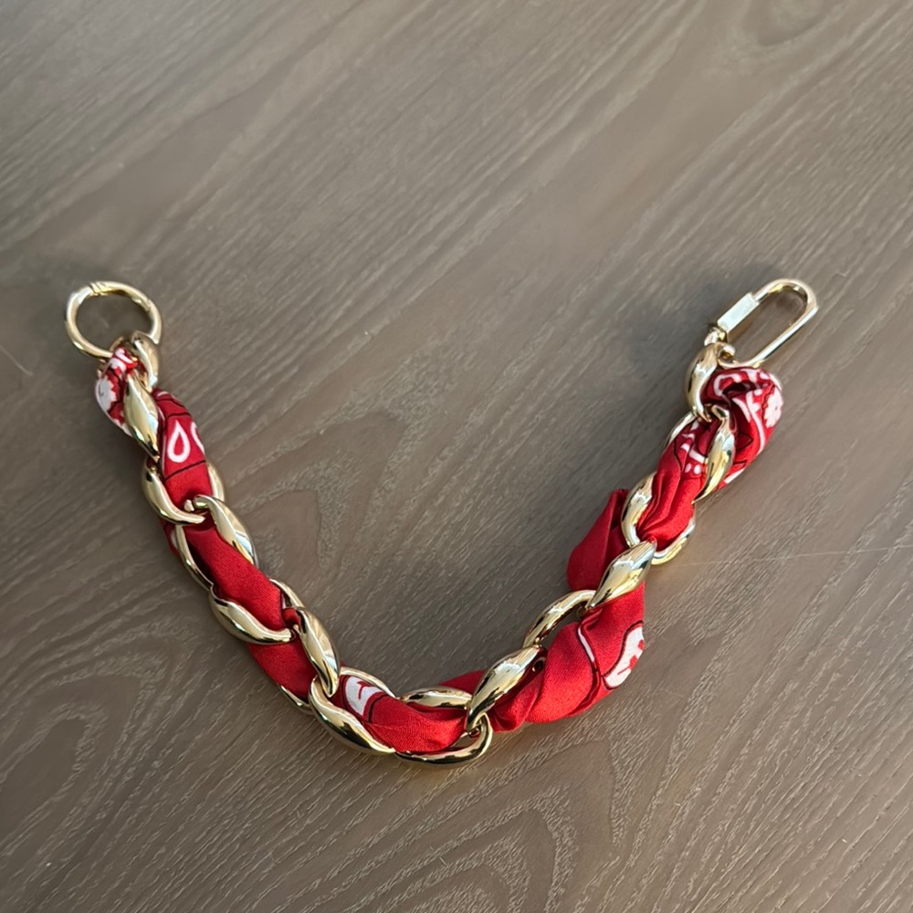 Aldo Red and Gold Bag Charm Chain